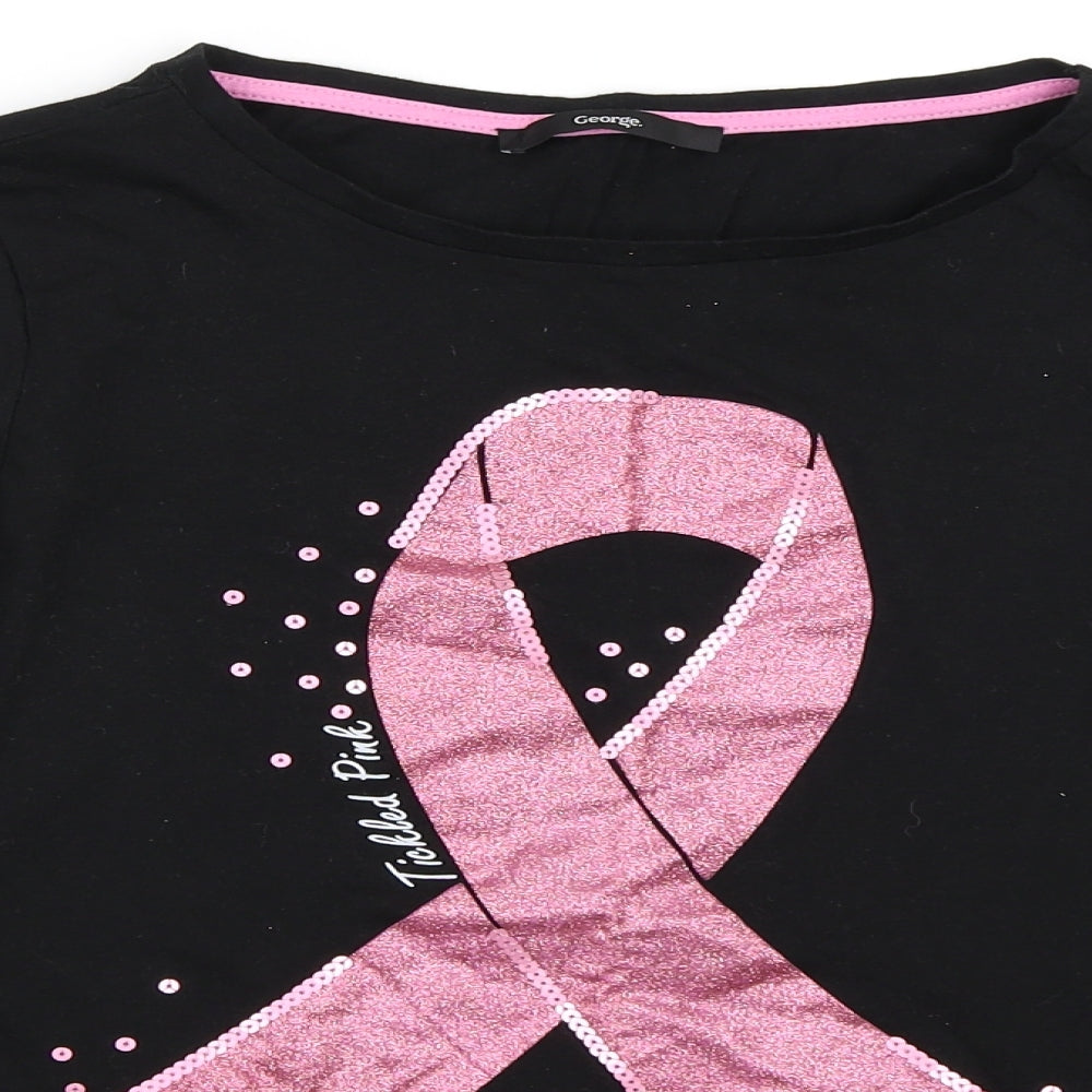 George Womens Black   Basic T-Shirt Size M  - Tickled Pink
