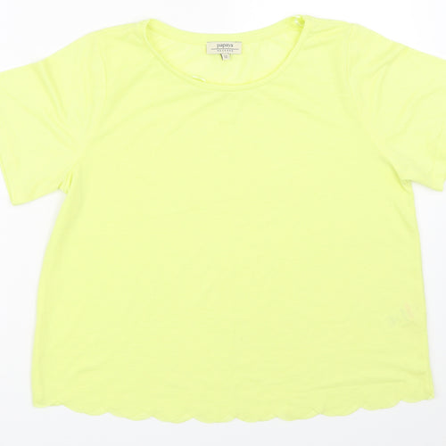 Papaya Womens Yellow   Basic T-Shirt Size 12