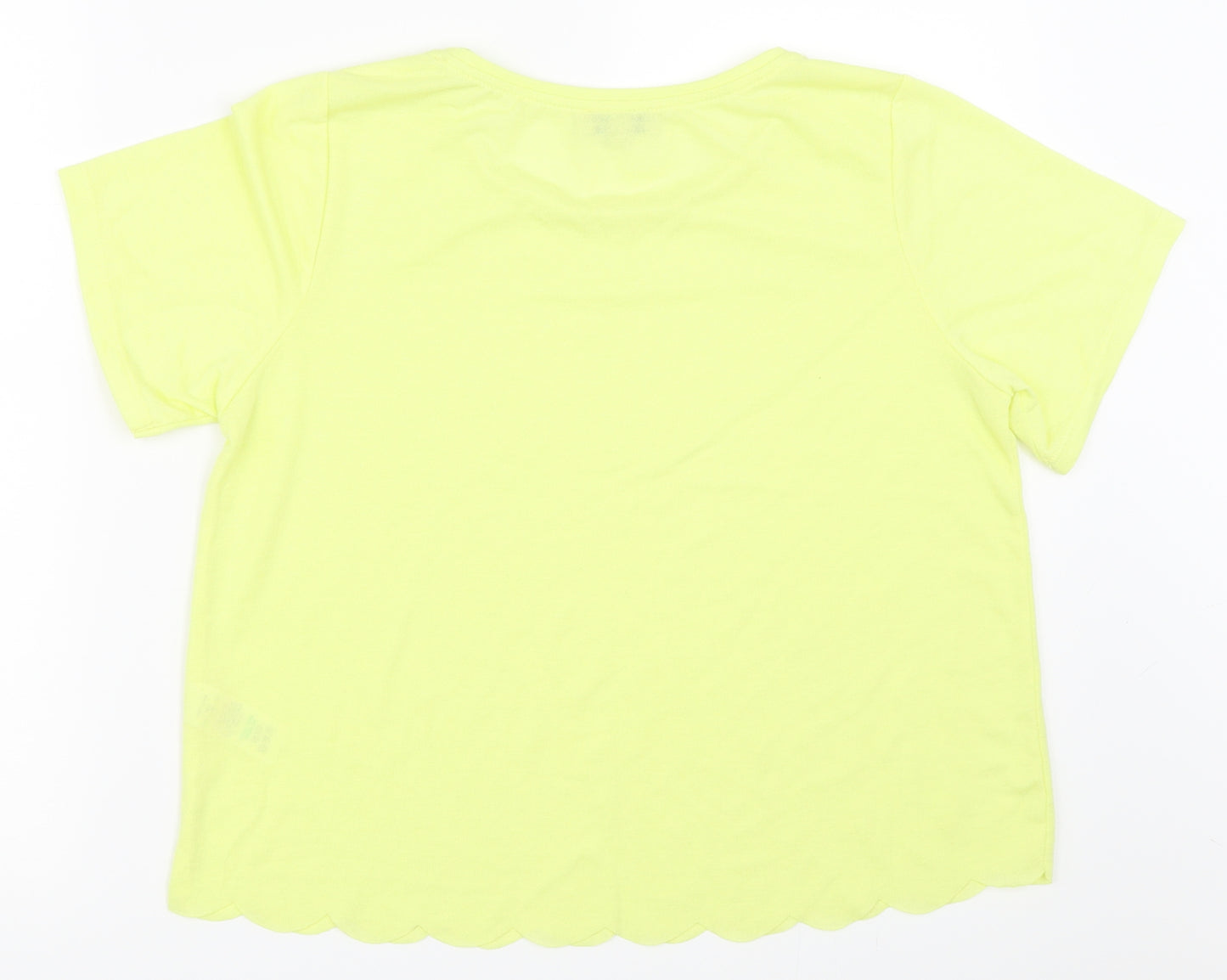 Papaya Womens Yellow   Basic T-Shirt Size 12