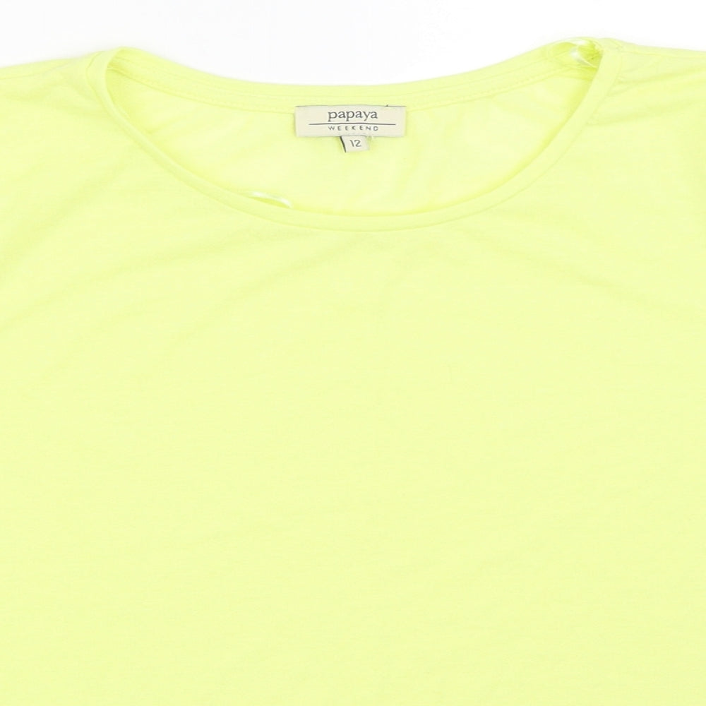 Papaya Womens Yellow   Basic T-Shirt Size 12