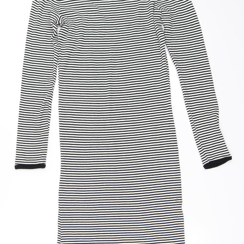 Brave Soul Womens White Striped  Bodycon  Size S