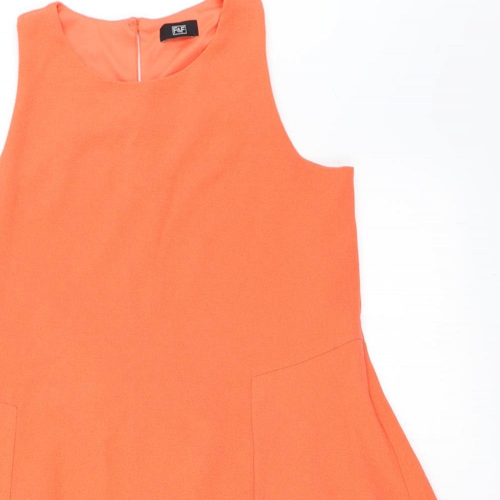 F&F Womens Orange   Skater Dress  Size 8