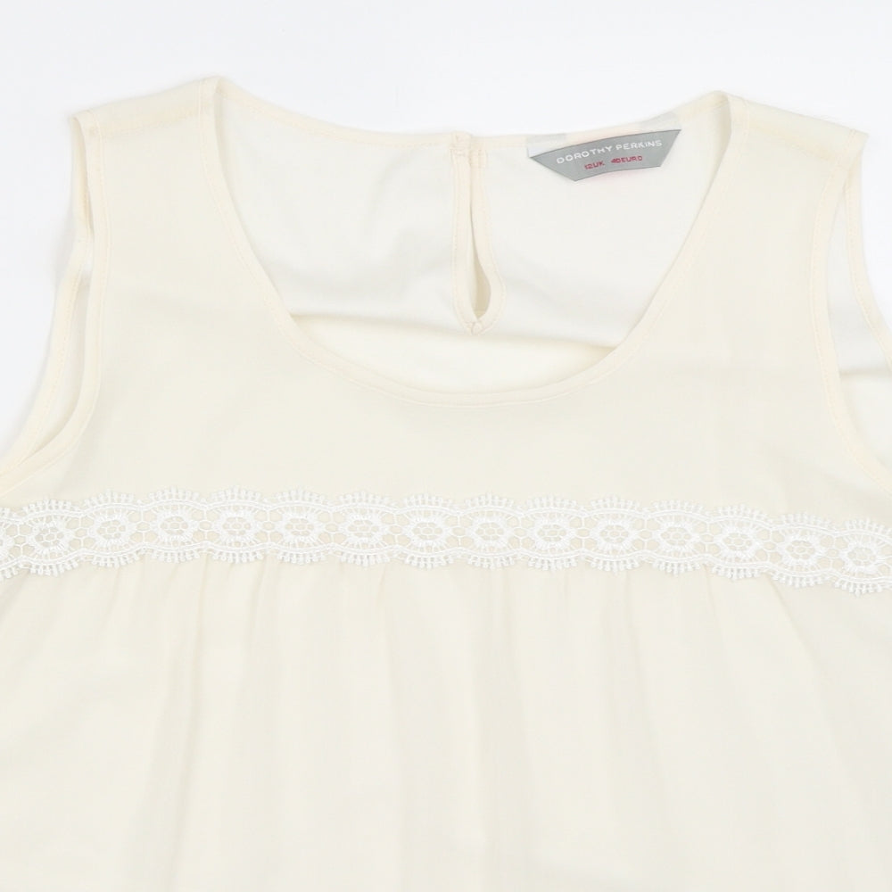 Dorothy Perkins Womens Ivory   Basic Blouse Size 12