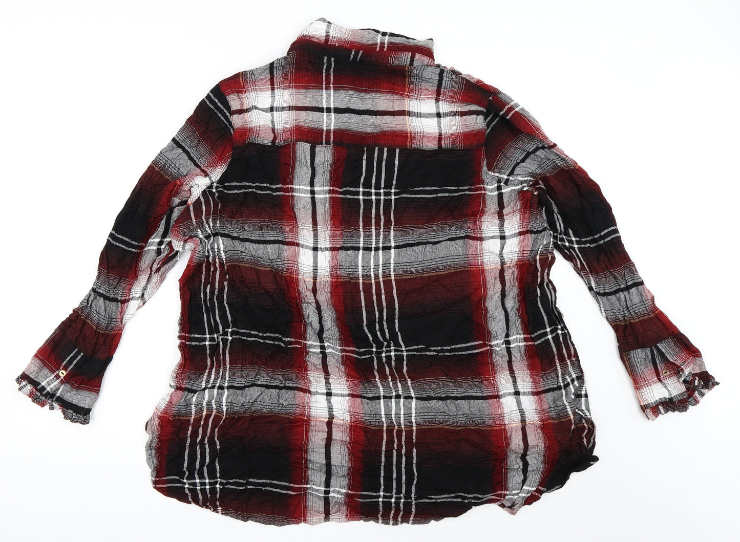 River Island Womens Red Check  Basic Button-Up Size 24