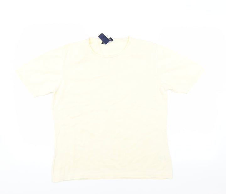 Lands End Womens Yellow Basic T-Shirt Size 10
