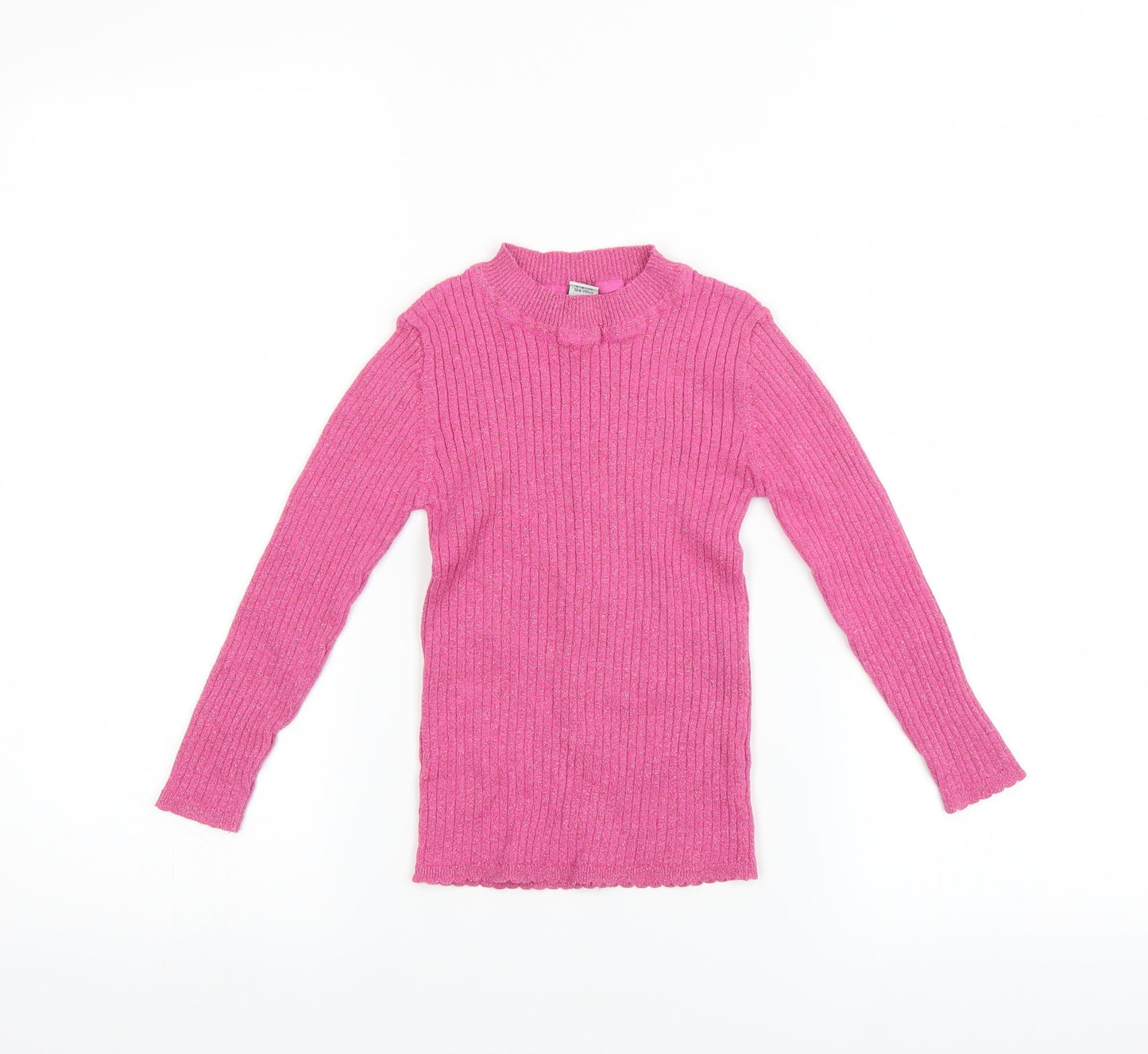 Sainsburys Girls Pink   Pullover Jumper Size 4-5 Years  - GLITTERY