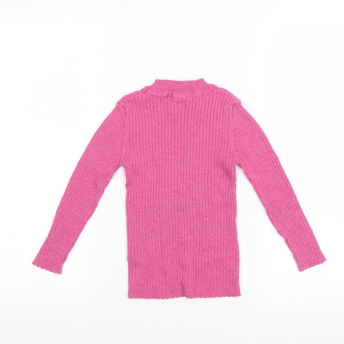 Sainsburys Girls Pink   Pullover Jumper Size 4-5 Years  - GLITTERY
