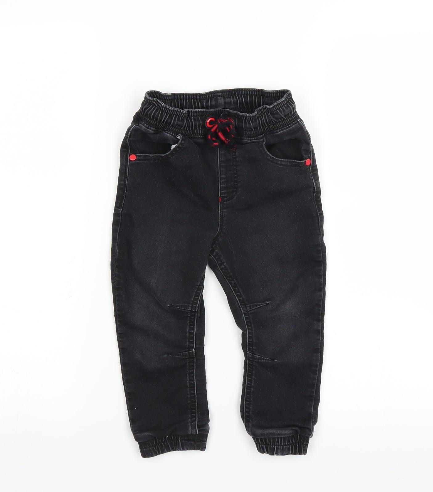 George Boys Black  Denim  Jeans Size 2-3 Years - jogger style