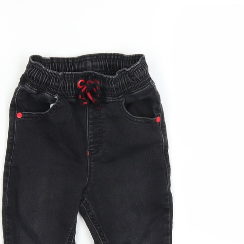 George Boys Black  Denim  Jeans Size 2-3 Years - jogger style