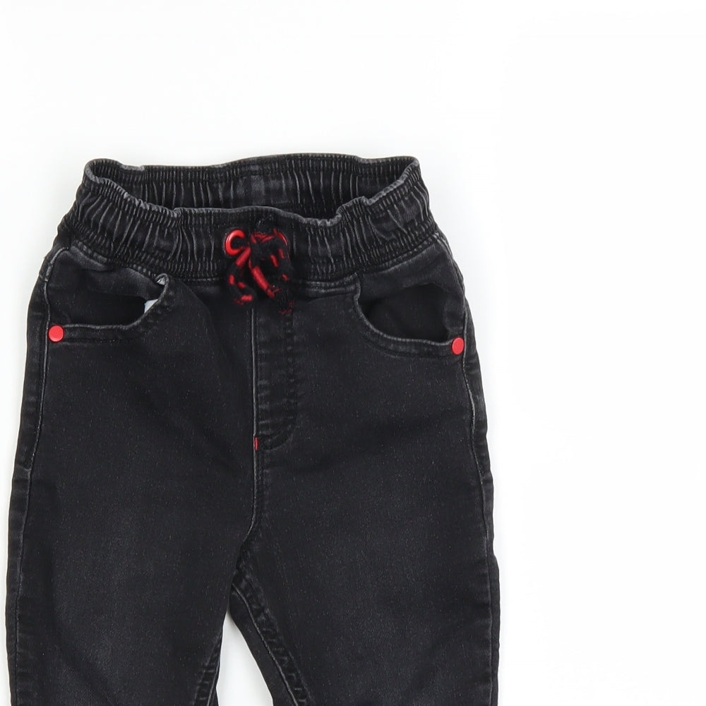 George Boys Black  Denim  Jeans Size 2-3 Years - jogger style