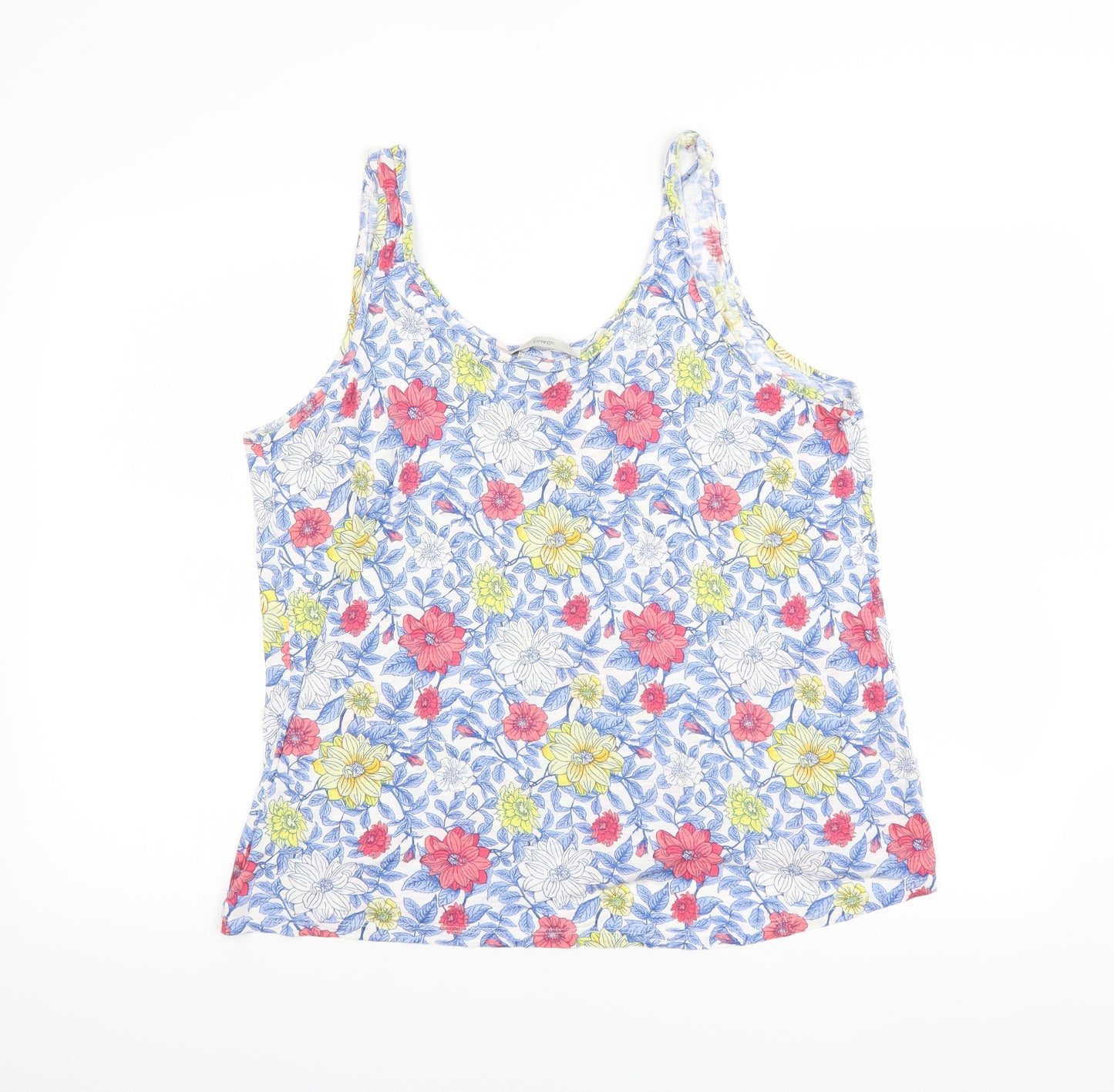 George Womens Blue Floral  Basic Tank Size 20