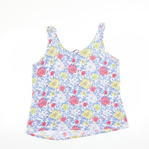 George Womens Blue Floral  Basic Tank Size 20