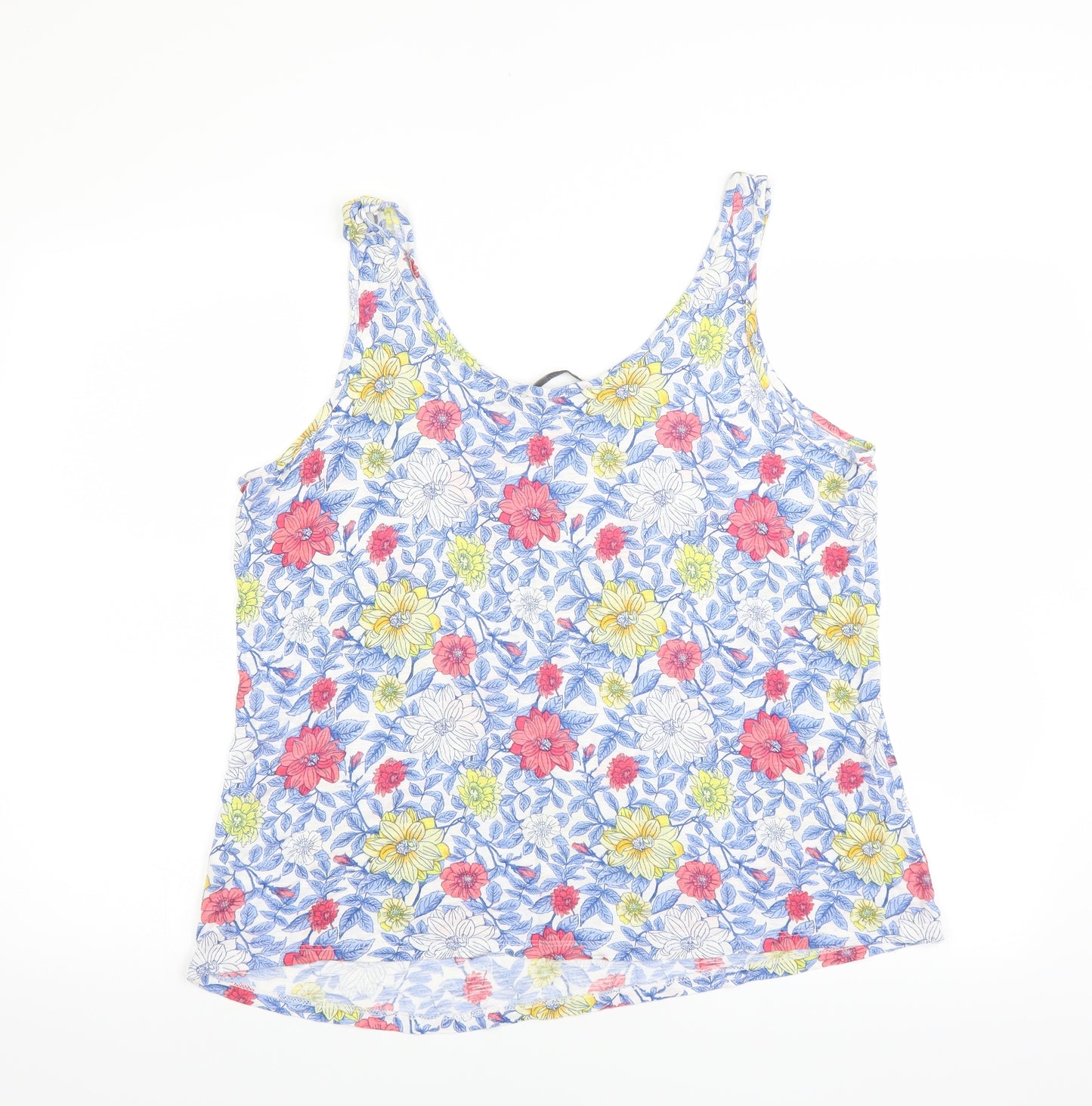 George Womens Blue Floral  Basic Tank Size 20