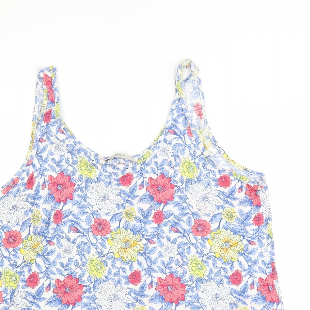 George Womens Blue Floral  Basic Tank Size 20