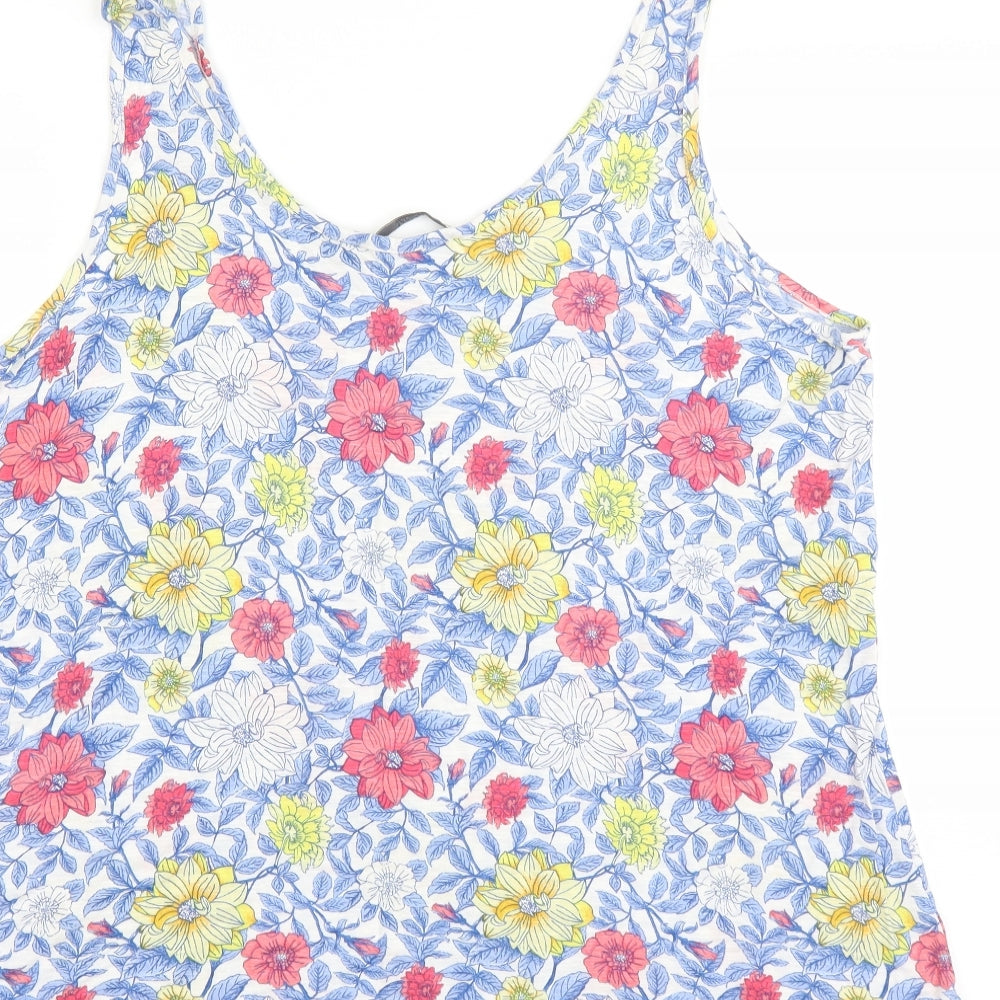 George Womens Blue Floral  Basic Tank Size 20