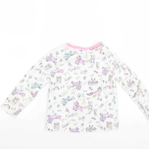 George Girls White   Basic T-Shirt Size 2-3 Years  - UNICORN