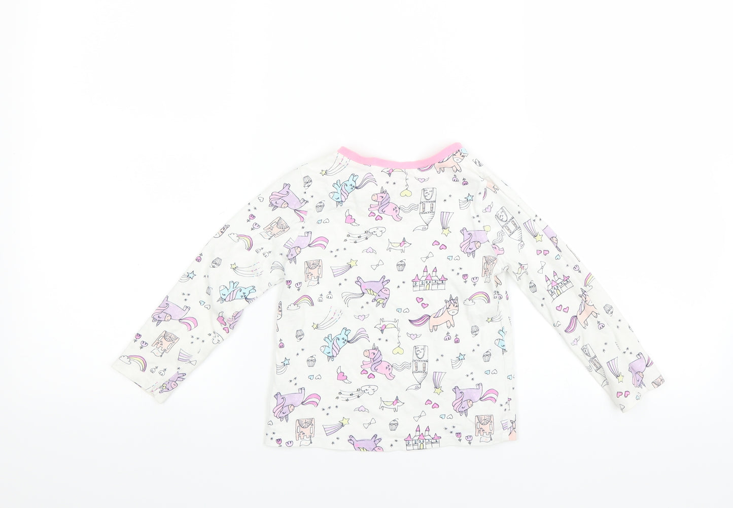 George Girls White   Basic T-Shirt Size 2-3 Years  - UNICORN