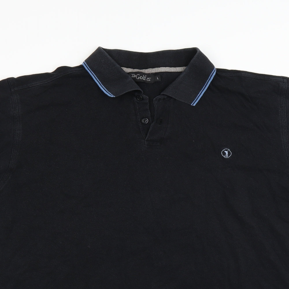 The Golf Co Mens Black    Polo Size L