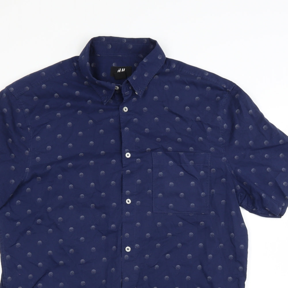 H&M Mens Blue    Button-Up Size M