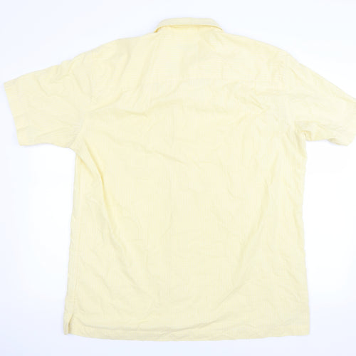 Van Heusen Mens Yellow Striped   Button-Up Size 17.5