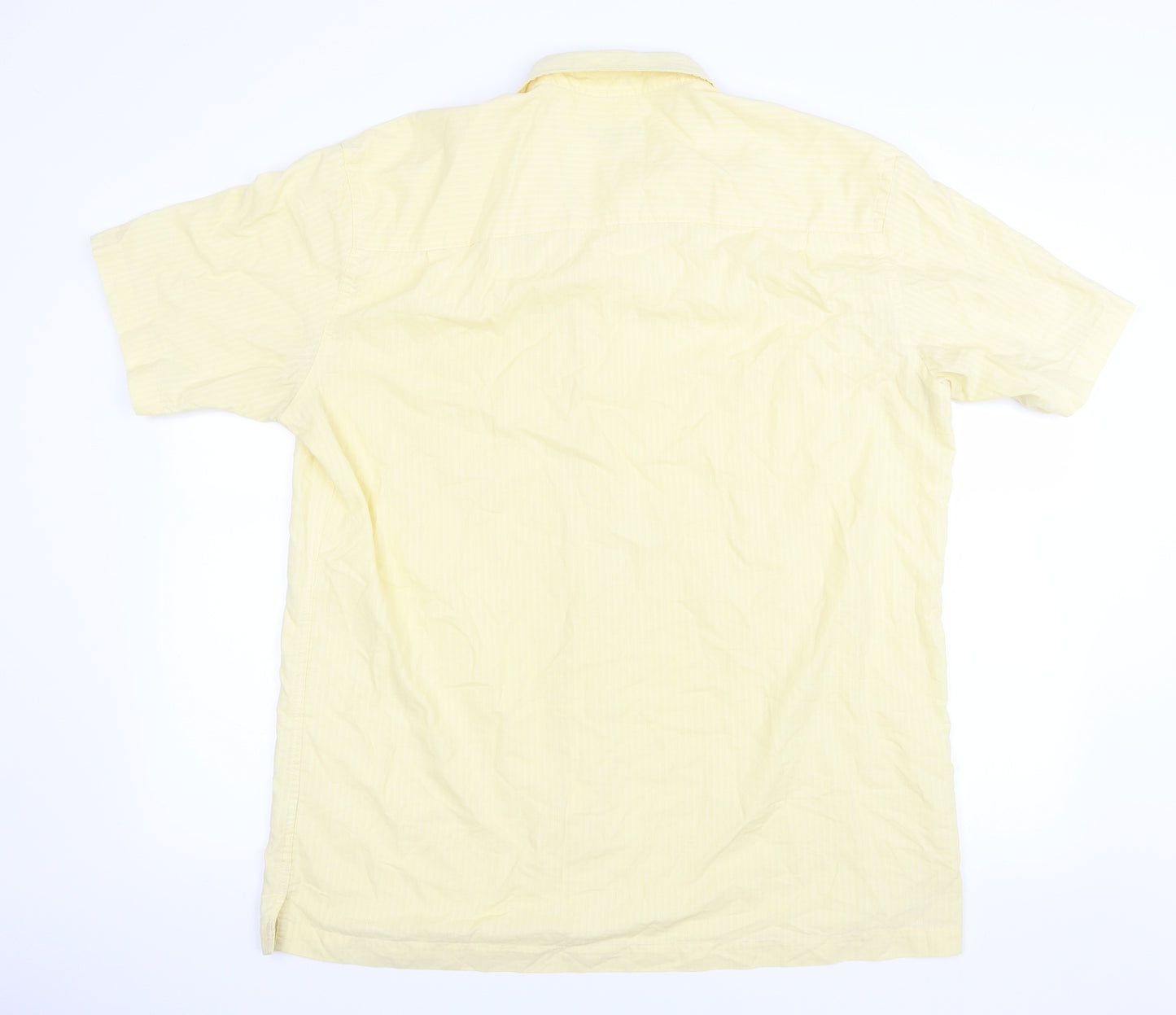 Van Heusen Mens Yellow Striped   Button-Up Size 17.5