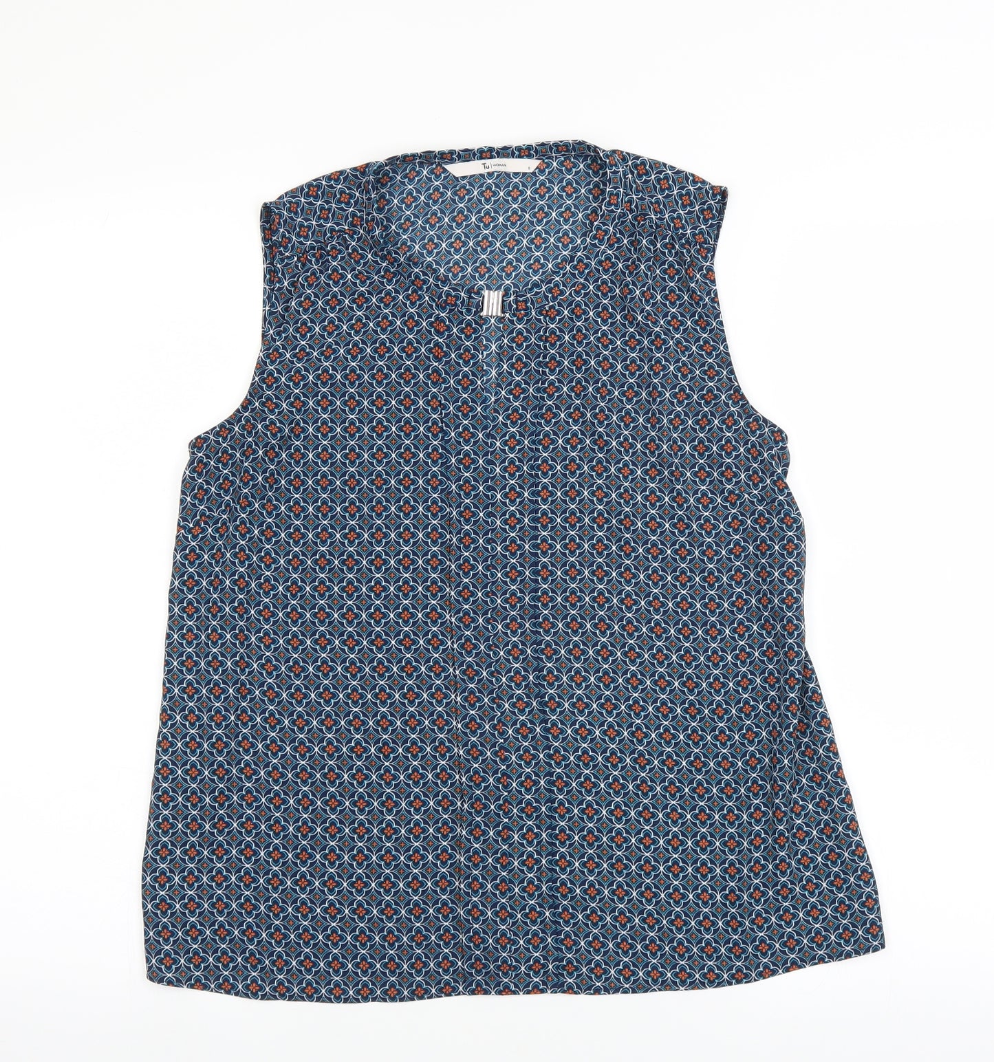 Sainsburys Womens Blue Floral  Basic Blouse Size 8
