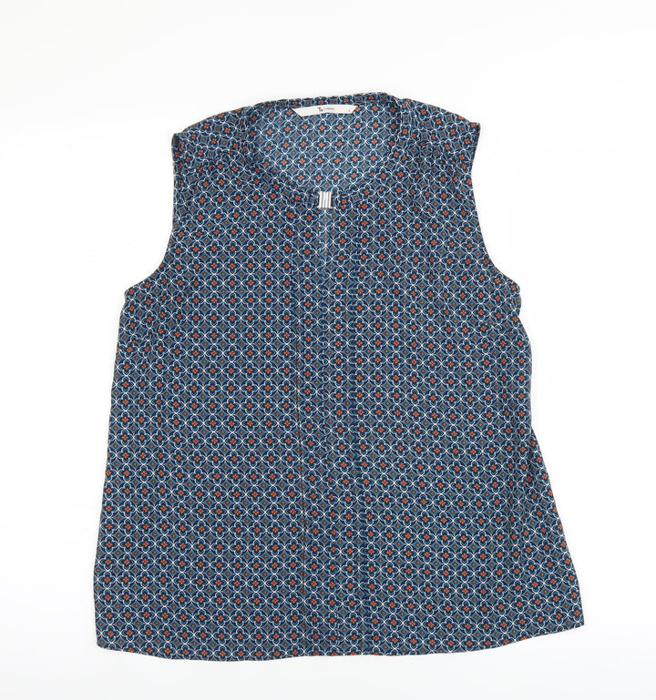Sainsburys Womens Blue Floral  Basic Blouse Size 8