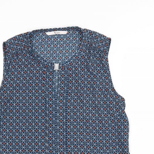 Sainsburys Womens Blue Floral  Basic Blouse Size 8