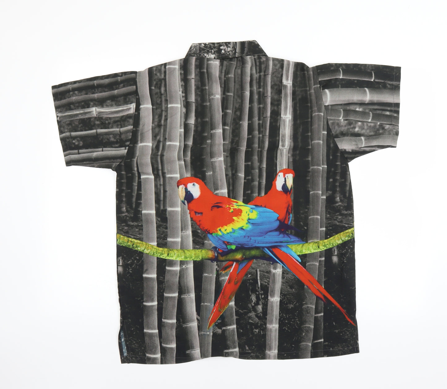 Happy Bay Mens Grey    Button-Up Size XS  - PARROTS