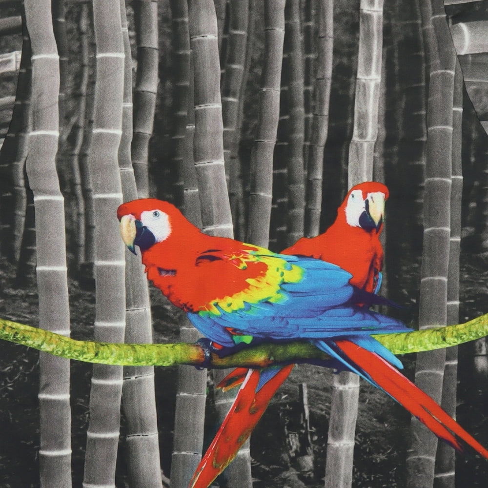 Happy Bay Mens Grey    Button-Up Size XS  - PARROTS