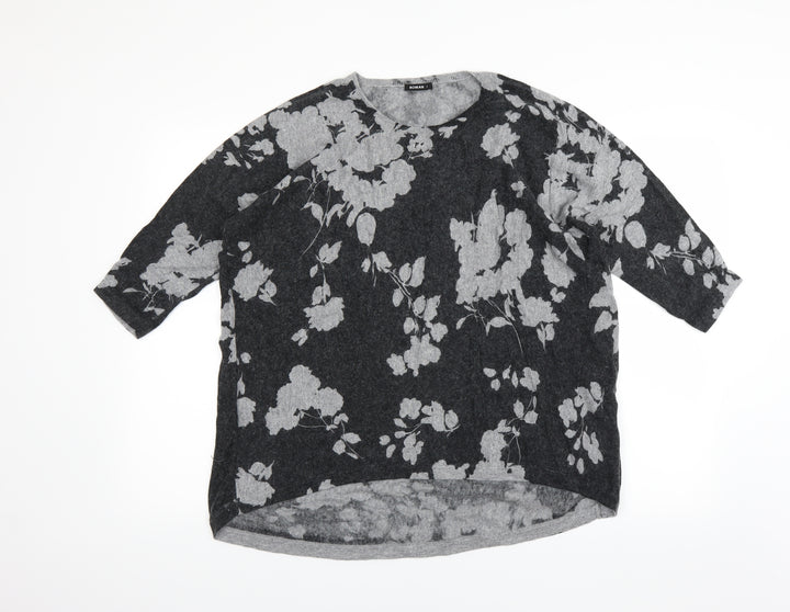 Roman Womens Grey Floral Pullover Jumper Size 12