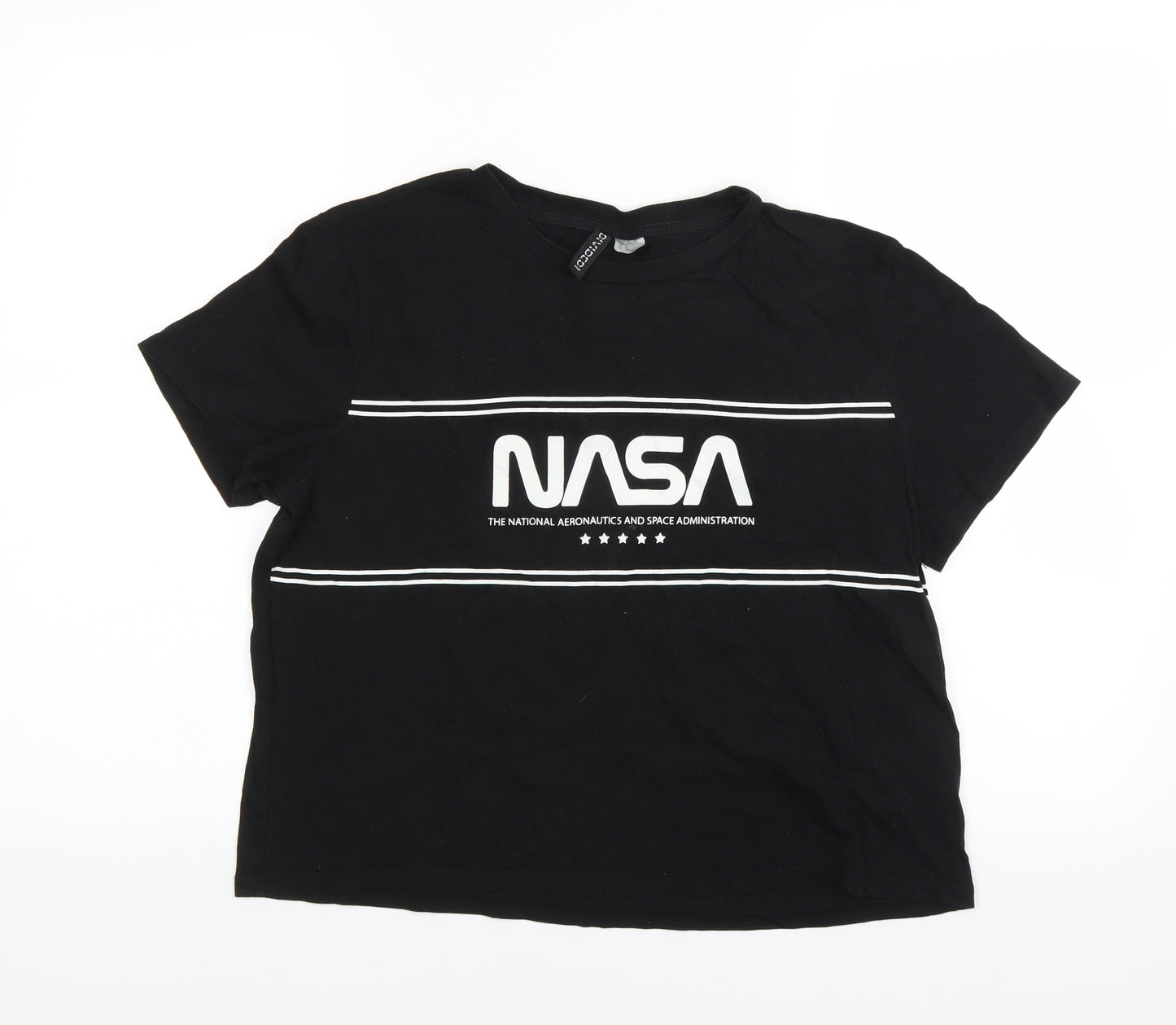 Divided by H&M Womens Black   Basic T-Shirt Size L  - NASA