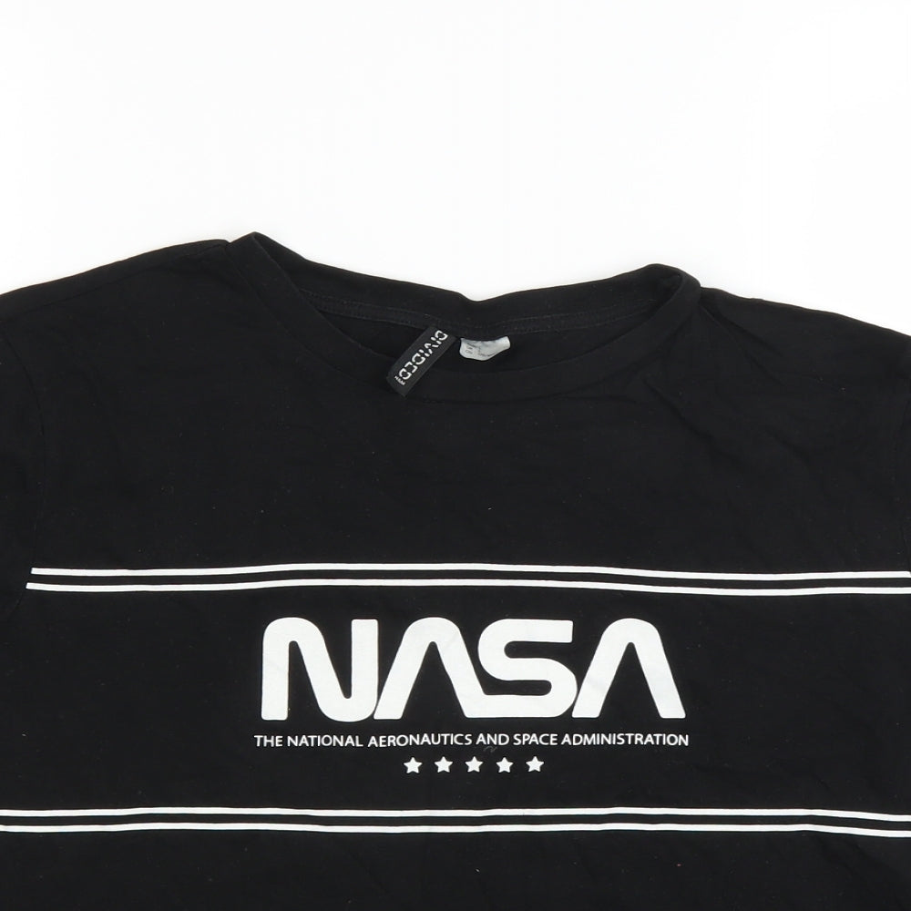 Divided by H&M Womens Black   Basic T-Shirt Size L  - NASA