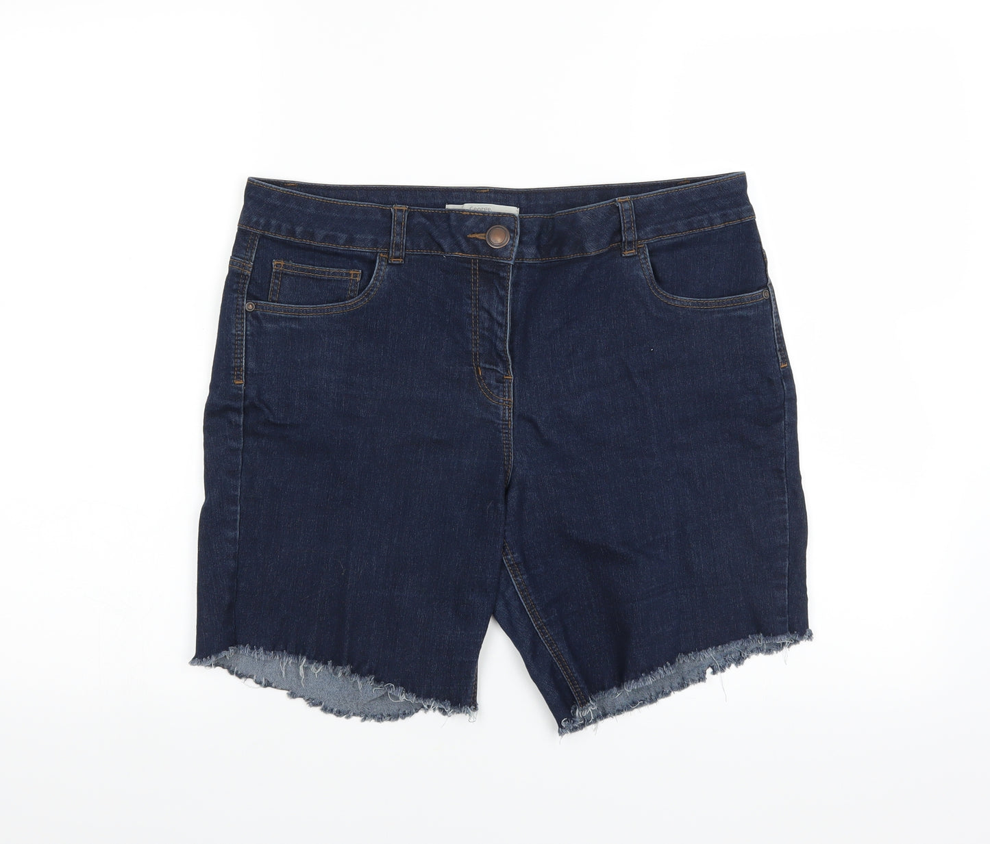 George Womens Blue  Denim Cut-Off Shorts Size 14 - DISTRESSED HEM