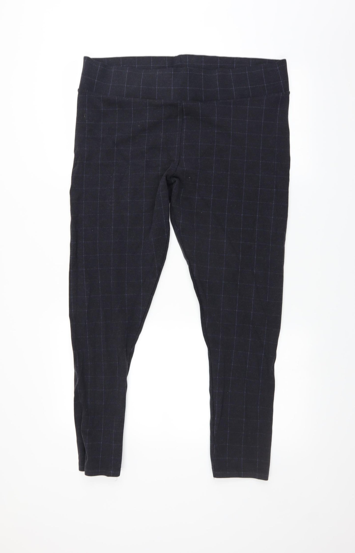Nutmeg Womens Blue Check  Carrot Leggings Size 18 L29 in