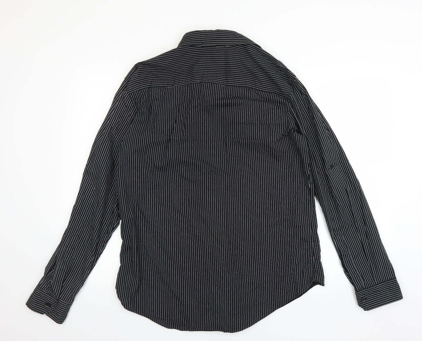 NEXT Mens Black Striped   Dress Shirt Size L