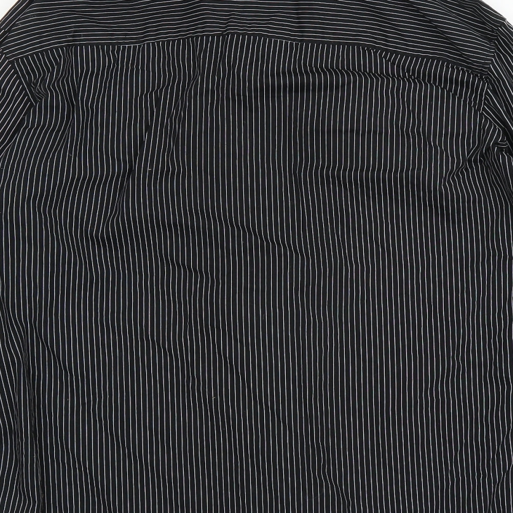 NEXT Mens Black Striped   Dress Shirt Size L