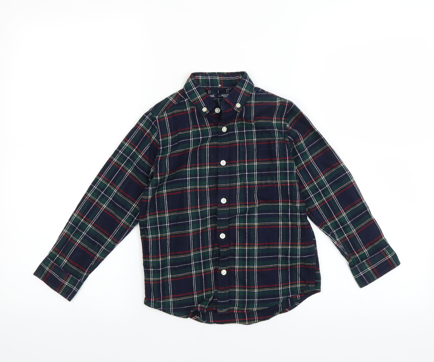 NEXT Boys Blue Plaid  Basic Button-Up Size 5 Years