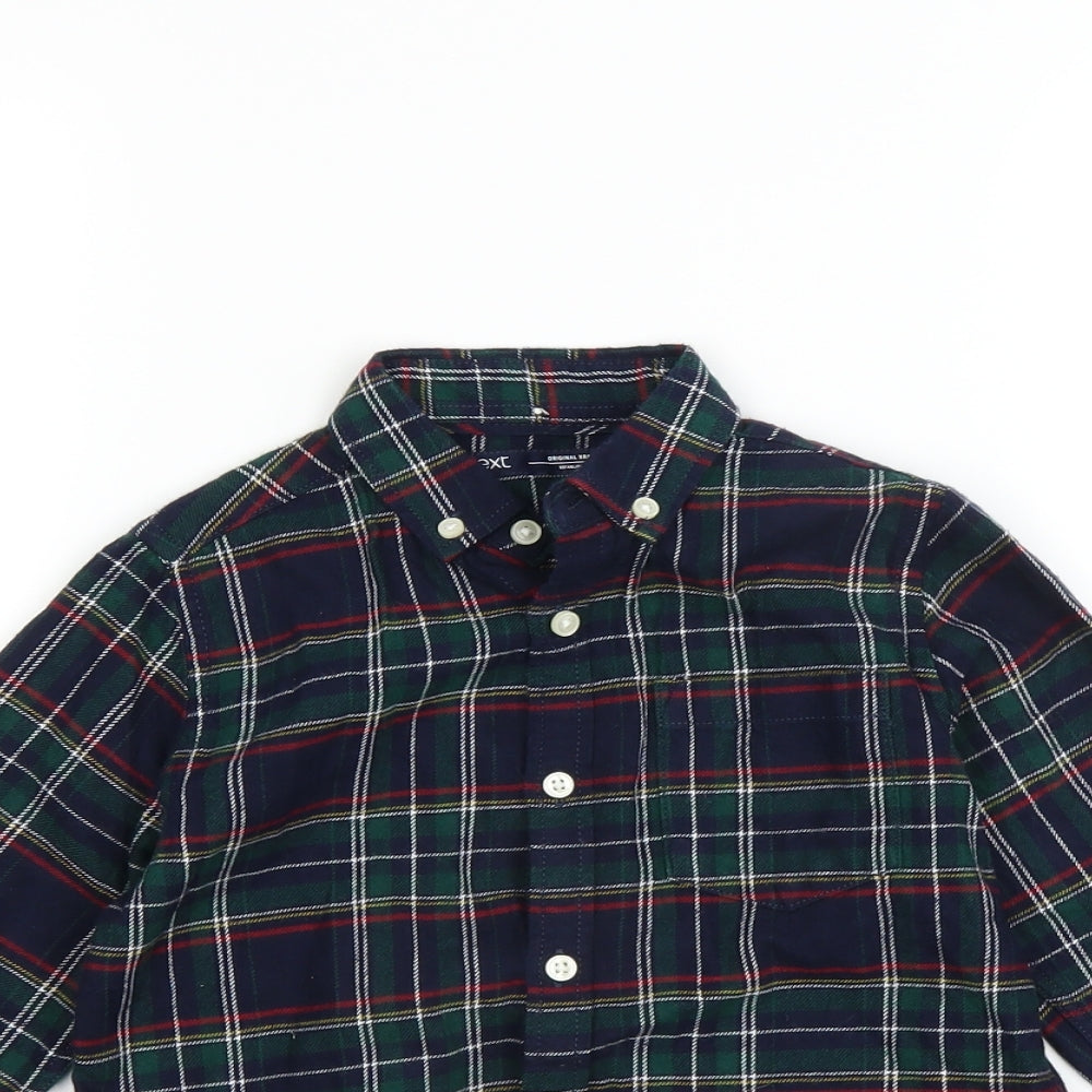 NEXT Boys Blue Plaid  Basic Button-Up Size 5 Years