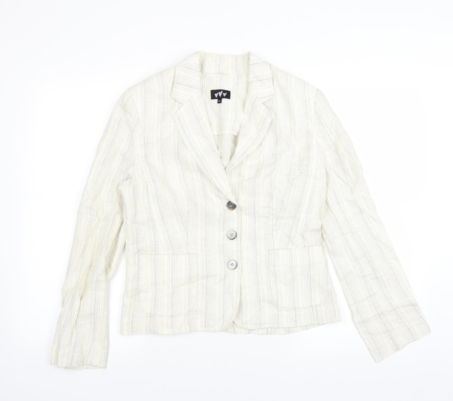 Marks and Spencer Womens Ivory Striped  Jacket Suit Jacket Size 10