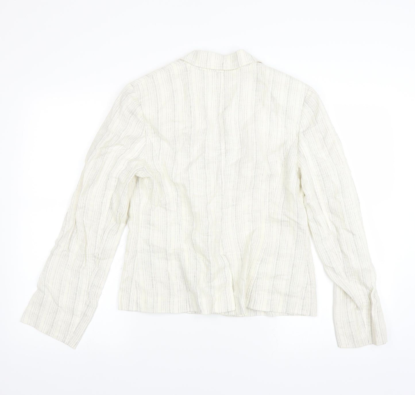 Marks and Spencer Womens Ivory Striped  Jacket Suit Jacket Size 10