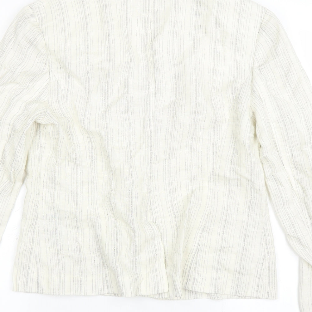 Marks and Spencer Womens Ivory Striped  Jacket Suit Jacket Size 10