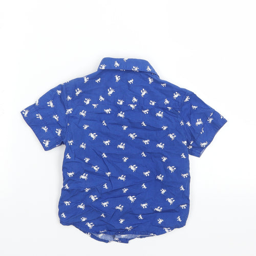 Little Rebel Boys Blue   Basic Button-Up Size 18-24 Months  - crab print