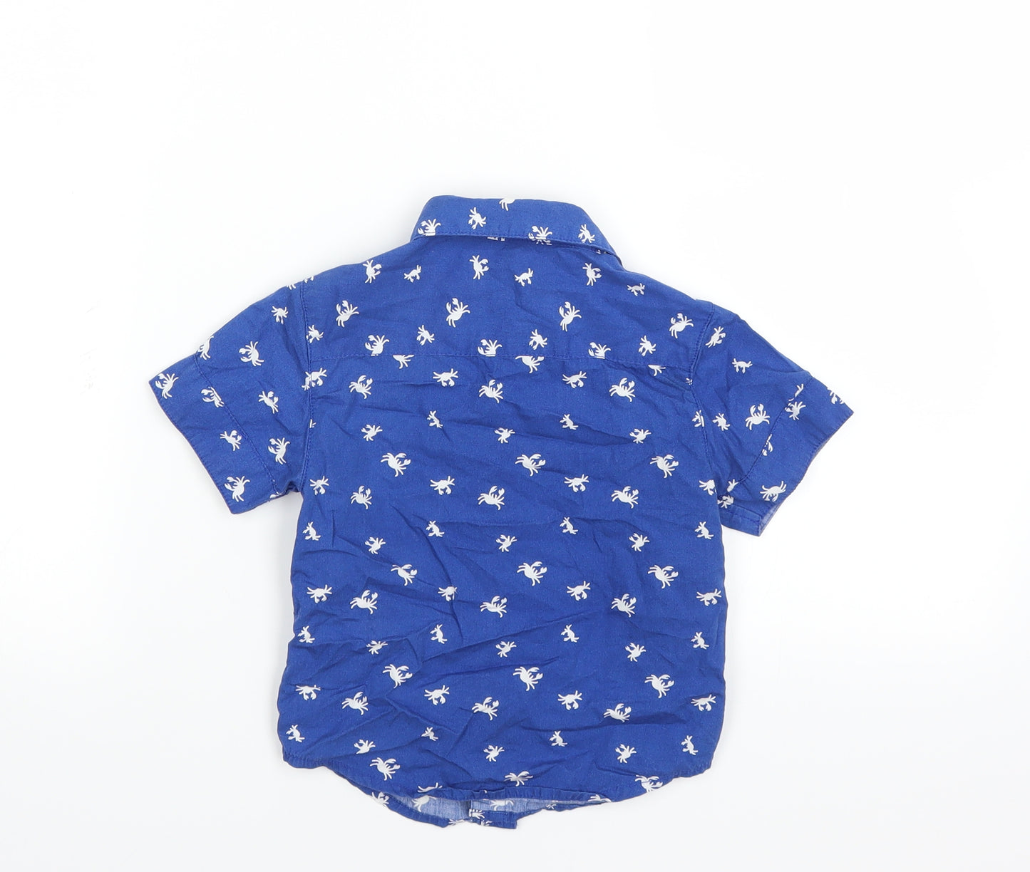 Little Rebel Boys Blue   Basic Button-Up Size 18-24 Months  - crab print