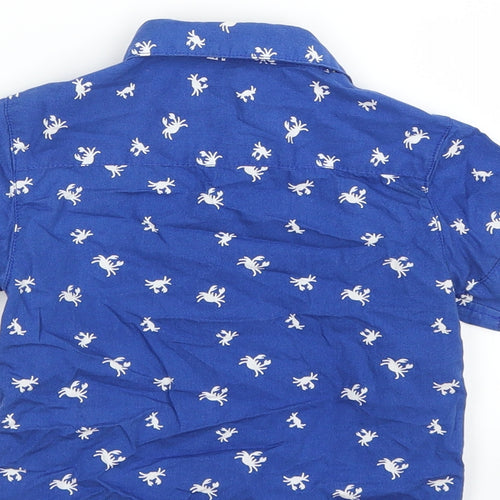 Little Rebel Boys Blue   Basic Button-Up Size 18-24 Months  - crab print