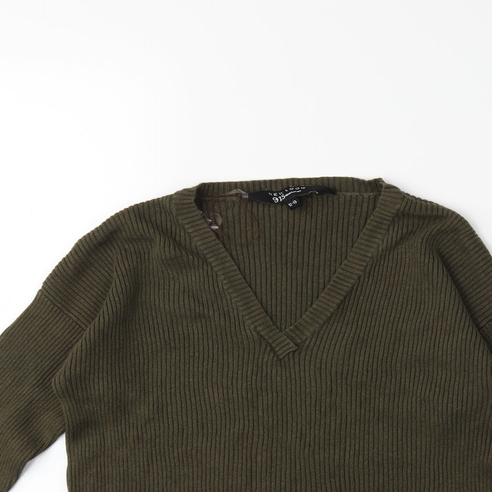 New Look Girls Green  Knit Pullover Jumper Size 12-13 Years