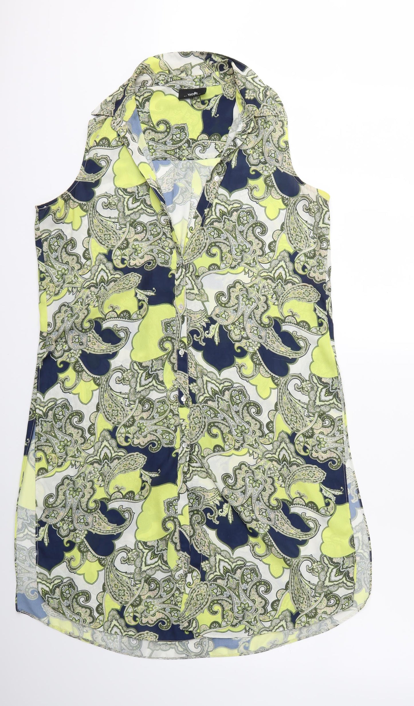 Wallis Womens Green Geometric  Basic Blouse Size S