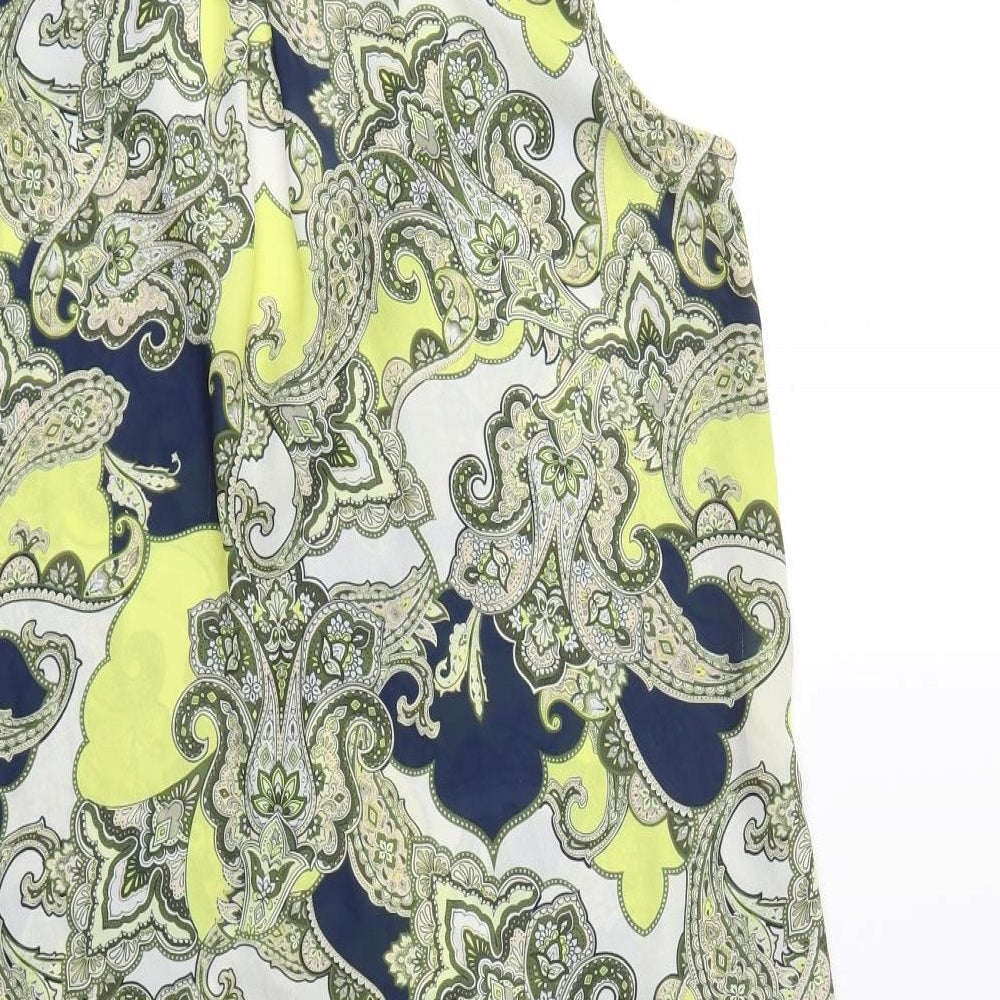 Wallis Womens Green Geometric  Basic Blouse Size S