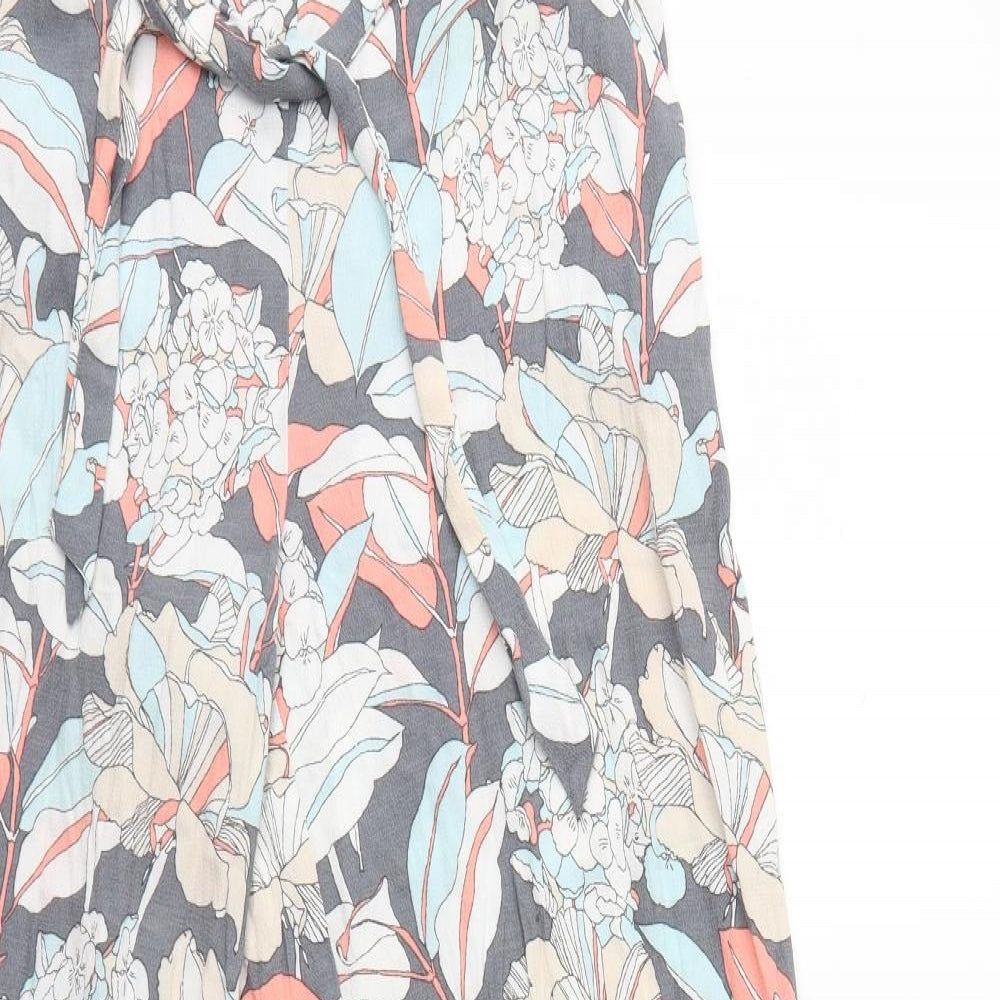 Marks and Spencer Womens Grey Floral  Trousers  Size 12 L30 in