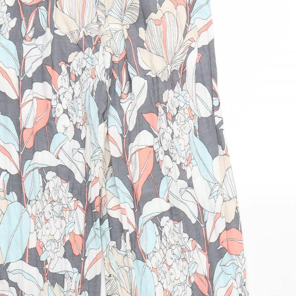 Marks and Spencer Womens Grey Floral  Trousers  Size 12 L30 in